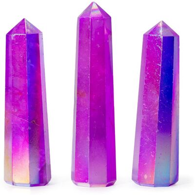 ANCIENT WISDOM Obelisk z Barwionego Kwarcu Skalnego - Fioletowa Aura (ok. 9 cm) ANCIENT WISDOM Obelisk z Barwionego Kwarcu Skalnego - Fioletowa Aura (ok. 9 cm)