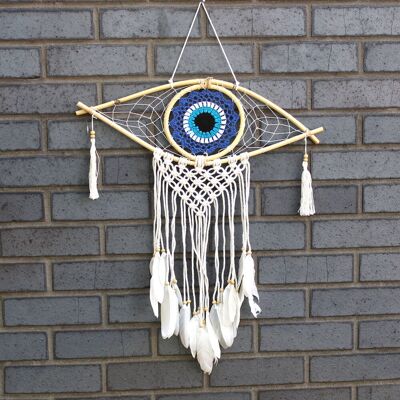 ANCIENT WISDOM Ochronny Dreamcatcher - Makrama Evil Eye - Czarny ANCIENT WISDOM Ochronny Dreamcatcher - Makrama Evil Eye - Czarny