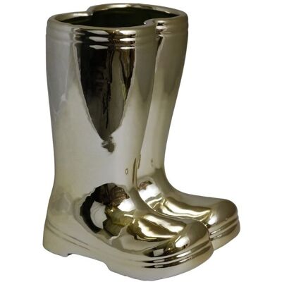 Ewax Osłonka ceramiczna buty złote małe 21 cm Wazon dekoracyjny glamour Ewax Osłonka ceramiczna buty złote małe 21 cm Wazon dekoracyjny glamour