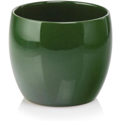 POLNIX Osłonka Ceramiczna Szkliwiona Zielona Kulista Storczyk 26x26 Cm POLNIX Osłonka Ceramiczna Szkliwiona Zielona Kulista Storczyk 26x26 Cm