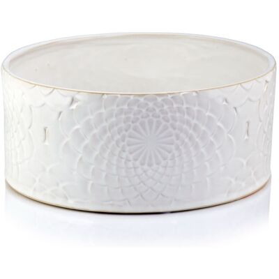POLNIX Osłonka Doniczka Ceramiczna Okrągła Misa - Kremowa Vintage 28X12 Cm POLNIX Osłonka Doniczka Ceramiczna Okrągła Misa - Kremowa Vintage 28X12 Cm