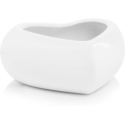 POLNIX Osłonka Doniczka Ceramiczna Piano Biała - Serce 23x11 Cm POLNIX Osłonka Doniczka Ceramiczna Piano Biała - Serce 23x11 Cm