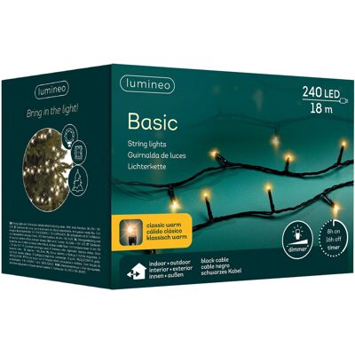 Kaemingk Oświetlenie Choinkowe Basic 240led 18m Klasyczny Ciepły - Czarny Kabel Kaemingk Oświetlenie Choinkowe Basic 240led 18m Klasyczny Ciepły - Czarny Kabel