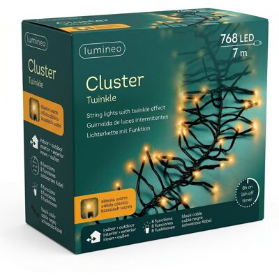 Kaemingk Oświetlenie Choinkowe Cluster Twinkle 768led 7m Klasyczny Ciepły/czarny Kabel Kaemingk Oświetlenie Choinkowe Cluster Twinkle 768led 7m Klasyczny Ciepły/czarny Kabel