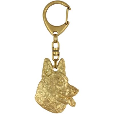 Owczarek niemiecki, Alsatian - pozłocony brelok do kluczy z psem, ozdoba torebki, luksusowy dodatek marki Art-Dog Owczarek niemiecki, Alsatian - pozłocony brelok do kluczy z psem, ozdoba torebki, luksusowy dodatek marki Art-Dog