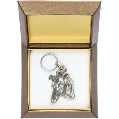 Owczarek szkocki krótkowłosy, collie krótkowłosy - posrebrzany brelok z psem w pudełku ozdobnym, ozdoba torebki, zawieszka do plecaka marki Art-Dog Owczarek szkocki krótkowłosy, collie krótkowłosy - posrebrzany brelok z psem w pudełku ozdobnym, ozdoba torebki, zawieszka do plecaka marki Art-Dog