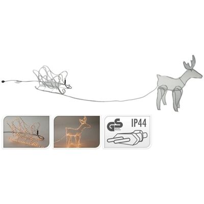 Ecd-Germany LED Renifer Dekoracja Świąteczna - Ciepła Biała - 14m Ecd-Germany LED Renifer Dekoracja Świąteczna - Ciepła Biała - 14m