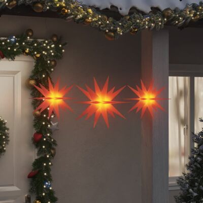 VMP Ozdoby świetlne z LED, 3 szt., składane, czerwone VMP Ozdoby świetlne z LED, 3 szt., składane, czerwone