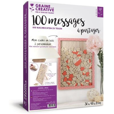 Graine Créative Personalizowana Drewniana Rama - 100 Małych Serc - 30x42 cm Graine Créative Personalizowana Drewniana Rama - 100 Małych Serc - 30x42 cm