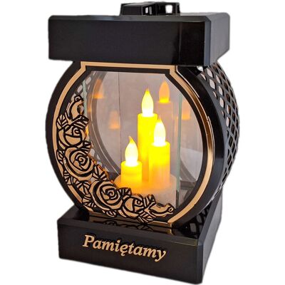 ILUMINI PAMIĘTAMY ZNICZ LAMPION NA GRÓB KOŁO RTN RÓŻA RAM ZŁO+ŚWIECZNIK LED ILUMINI PAMIĘTAMY ZNICZ LAMPION NA GRÓB KOŁO RTN RÓŻA RAM ZŁO+ŚWIECZNIK LED