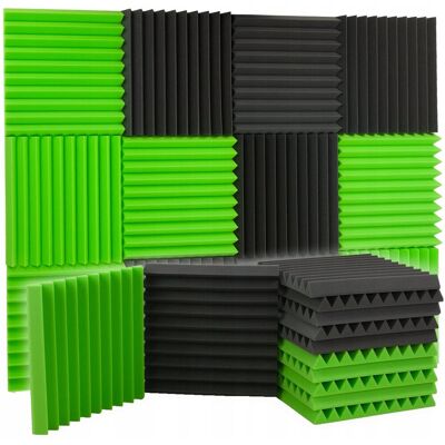 Bitmat Panele akustyczne Kliny wygłuszające szare zielone do wyciszenia pokoju gamingowego Bitmat Panele akustyczne Kliny wygłuszające szare zielone do wyciszenia pokoju gamingowego