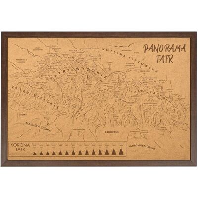 Artglob Panorama Tatr - tablica korkowa w ciemnej, drewnianej ramie 64x44 cm Artglob Panorama Tatr - tablica korkowa w ciemnej, drewnianej ramie 64x44 cm