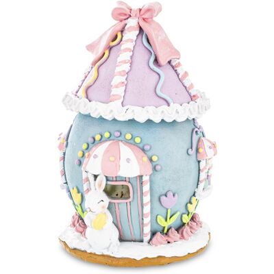 Inny producent Pastelowy domek led z zajączkiem wys. 19 cm Inny producent Pastelowy domek led z zajączkiem wys. 19 cm