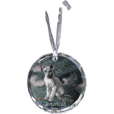 Peterbald - kryształowa bombka ze zdjęciem, zdjęcia kota w krysztale, personalizowana zawieszka na choinkę marki Art-Dog Peterbald - kryształowa bombka ze zdjęciem, zdjęcia kota w krysztale, personalizowana zawieszka na choinkę marki Art-Dog