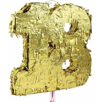 GODAN Piniata Cyfra „18”, Metaliczna Złota, Foliowa, 50x40.5x8 Cm GODAN Piniata Cyfra „18”, Metaliczna Złota, Foliowa, 50x40.5x8 Cm