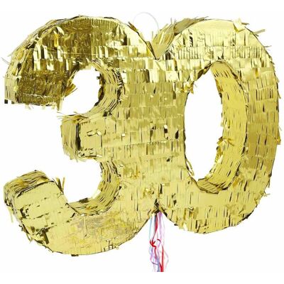 GODAN Piniata Cyfra „30”, Metaliczna Złota, Foliowa, 50x40.5x8 Cm GODAN Piniata Cyfra „30”, Metaliczna Złota, Foliowa, 50x40.5x8 Cm