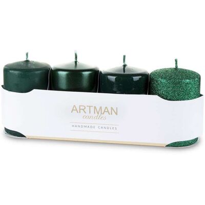 ART Pl Świeca Świąteczny 4-Pack Mix Zielony ART Pl Świeca Świąteczny 4-Pack Mix Zielony