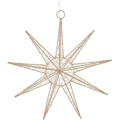 ECD Germany Poinsecja LED 30 cm złota metalowa z ciepłymi białymi diodami LED ECD Germany Poinsecja LED 30 cm złota metalowa z ciepłymi białymi diodami LED