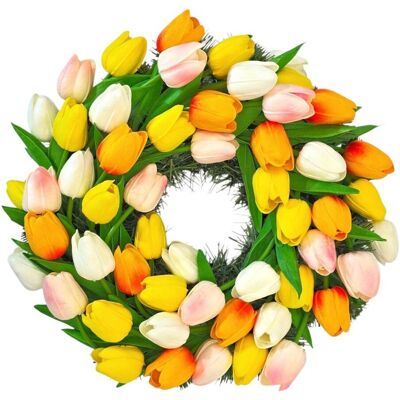 GLOBAL P&P Premium wiosenny wianek na drzwi tulipany stroik dekoracja domu GLOBAL P&P Premium wiosenny wianek na drzwi tulipany stroik dekoracja domu
