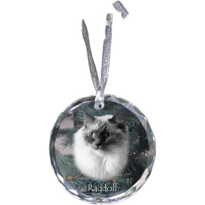Ragdoll - kryształowa bombka ze zdjęciem, zdjęcia kota w krysztale, personalizowana zawieszka na choinkę marki Art-Dog Ragdoll - kryształowa bombka ze zdjęciem, zdjęcia kota w krysztale, personalizowana zawieszka na choinkę marki Art-Dog