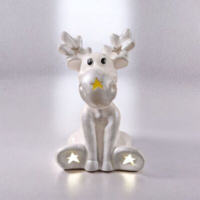 Nelino Ręcznie Wykonany Ceramiczny Renifer Lampion LED / Świecznik Nelino Ręcznie Wykonany Ceramiczny Renifer Lampion LED / Świecznik