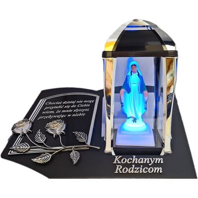ILUMINI RODZICE RODZICOM ZNICZ LAMPION NA GRÓB KPL SREBRO SKOS SENTENCJA+ FIGURKA LED ILUMINI RODZICE RODZICOM ZNICZ LAMPION NA GRÓB KPL SREBRO SKOS SENTENCJA+ FIGURKA LED