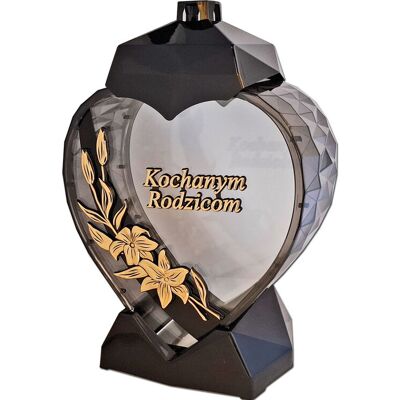 ILUMINI Rodzice Rodzicom Znicz Znicze Lampion Serce D Kalia Czarny Złoto Litery ILUMINI Rodzice Rodzicom Znicz Znicze Lampion Serce D Kalia Czarny Złoto Litery