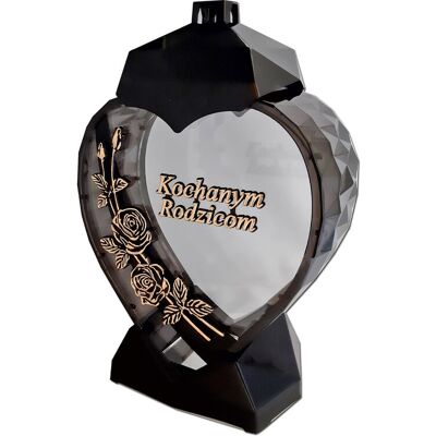 ILUMINI Rodzice Rodzicom Znicz Znicze Lampion Serce D Róża Czarny Złoto Litery ILUMINI Rodzice Rodzicom Znicz Znicze Lampion Serce D Róża Czarny Złoto Litery