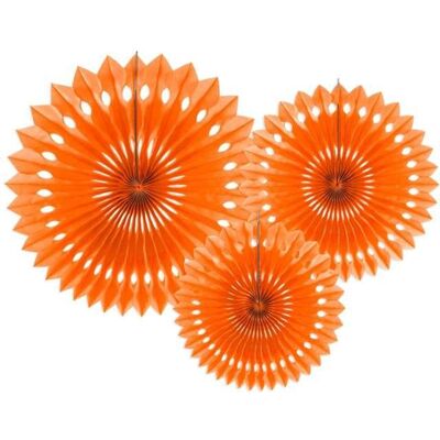 Party Deco Rozeta Wisząca, Classic, Pomarańczowa, 20-30 Cm, 3 Sztuki Party Deco Rozeta Wisząca, Classic, Pomarańczowa, 20-30 Cm, 3 Sztuki
