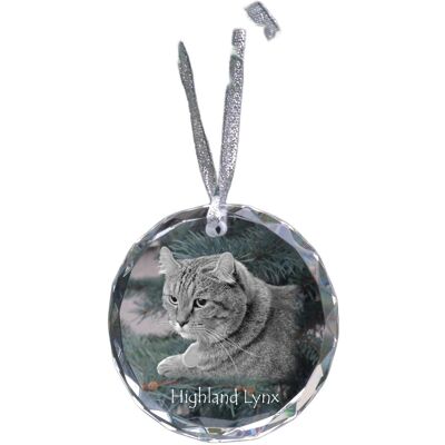 Ryś górski - kryształowa bombka ze zdjęciem, zdjęcia kota w krysztale, personalizowana zawieszka na choinkę marki Art-Dog Ryś górski - kryształowa bombka ze zdjęciem, zdjęcia kota w krysztale, personalizowana zawieszka na choinkę marki Art-Dog