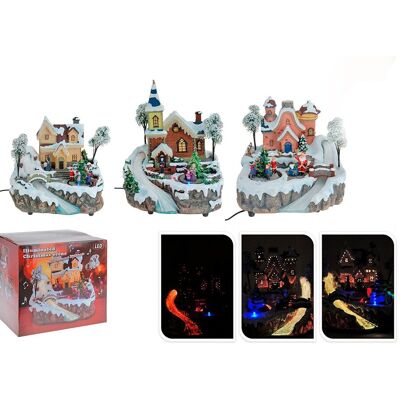 EH Excellent Houseware Scenka Bożonarodzeniowa ozdoba oświetlenie LED, muzyka, ruch 26x25x30 EH Excellent Houseware Scenka Bożonarodzeniowa ozdoba oświetlenie LED, muzyka, ruch 26x25x30