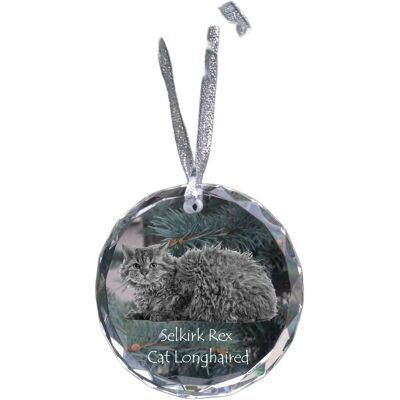 Selkirk Rex Kot długowłosy - kryształowa bombka ze zdjęciem, zdjęcia kota w krysztale, personalizowana zawieszka na choinkę marki Art-Dog Selkirk Rex Kot długowłosy - kryształowa bombka ze zdjęciem, zdjęcia kota w krysztale, personalizowana zawieszka na choinkę marki Art-Dog