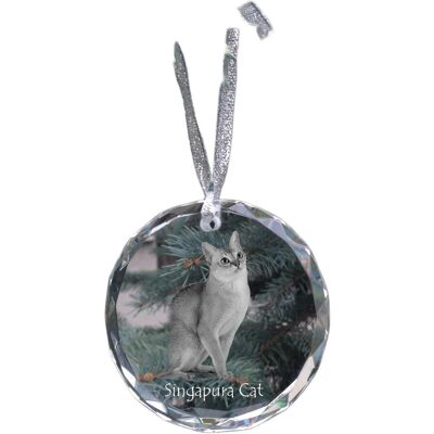 Singapura - kryształowa bombka ze zdjęciem, zdjęcia kota w krysztale, personalizowana zawieszka na choinkę marki Art-Dog Singapura - kryształowa bombka ze zdjęciem, zdjęcia kota w krysztale, personalizowana zawieszka na choinkę marki Art-Dog