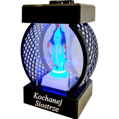 ILUMINI Siostra Siostrze Sr Znicz Lampion Koło Rtn Gładki Czarny+Figurka Led ILUMINI Siostra Siostrze Sr Znicz Lampion Koło Rtn Gładki Czarny+Figurka Led
