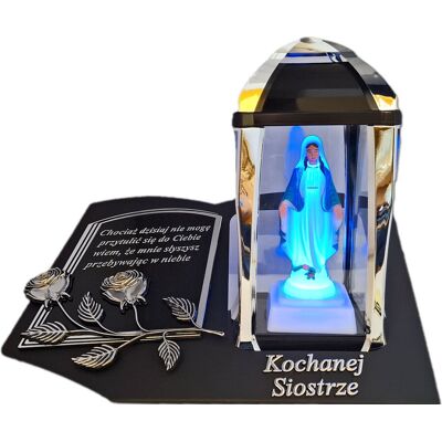 ILUMINI SIOSTRA SIOSTRZE ZNICZ LAMPION NA GRÓB KPL SREBRO SKOS SENTENCJA+ FIGURKA LED ILUMINI SIOSTRA SIOSTRZE ZNICZ LAMPION NA GRÓB KPL SREBRO SKOS SENTENCJA+ FIGURKA LED