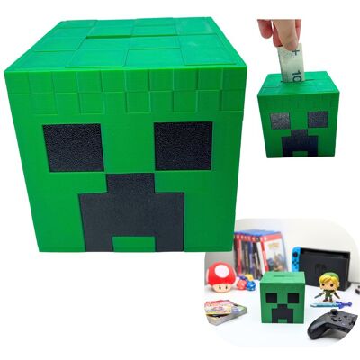 AT3D Skarbonka Creeper Minecraft 3D – super prezent dla fana gry, dekoracja do pokoju dziecka AT3D Skarbonka Creeper Minecraft 3D – super prezent dla fana gry, dekoracja do pokoju dziecka