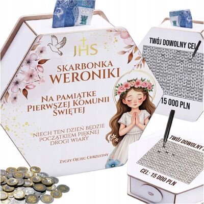 Wyczaruj prezent SKARBONKA KOMUNIJNA MARZEŃ PREZENT KOMUNIA ŚWIĘTA PERSONALIZACJA IMIĘ Wyczaruj prezent SKARBONKA KOMUNIJNA MARZEŃ PREZENT KOMUNIA ŚWIĘTA PERSONALIZACJA IMIĘ