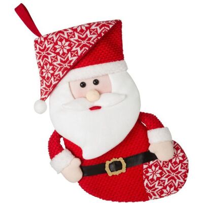 Eurofirany Skarpeta Świąteczna 3D Święty Mikołaj Mory 50 Cm Czerwona + Biała Eurofirany Skarpeta Świąteczna 3D Święty Mikołaj Mory 50 Cm Czerwona + Biała