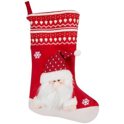 Eurofirany Skarpeta Świąteczna Święty Mikołaj 3D Santa 50 Cm Czerwona Eurofirany Skarpeta Świąteczna Święty Mikołaj 3D Santa 50 Cm Czerwona
