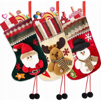 Inny producent Skarpety Bożonarodzeniowe 3 Sztuki Duże Wiszące Świąteczne Mikołaja Inny producent Skarpety Bożonarodzeniowe 3 Sztuki Duże Wiszące Świąteczne Mikołaja