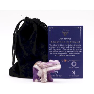 ANCIENT WISDOM Słoń z Ametystu 50x35x25 mm ANCIENT WISDOM Słoń z Ametystu 50x35x25 mm