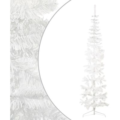 VMP Smukła choinka połówka ze stojakiem, sztuczna, biała, 240 cm VMP Smukła choinka połówka ze stojakiem, sztuczna, biała, 240 cm
