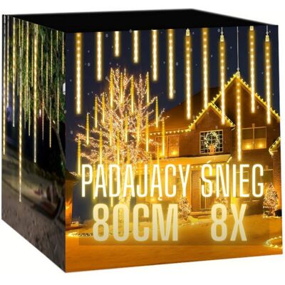 Inny producent Sople Spadający Śnieg 80cm Led Meteoryt Lampki Białe Ciepłe Girlanda Inny producent Sople Spadający Śnieg 80cm Led Meteoryt Lampki Białe Ciepłe Girlanda
