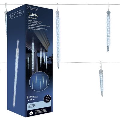 Kaemingk Sople Świetlne 8szt. 192led/2,8m Z Funkcją Spadających Gwiazd Zimny Biały Na Transparentnym Kablu Kaemingk Sople Świetlne 8szt. 192led/2,8m Z Funkcją Spadających Gwiazd Zimny Biały Na Transparentnym Kablu