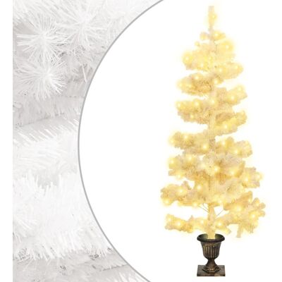 VMP Spiralna choinka z lampkami i stojakiem, biała, 120 cm, PVC VMP Spiralna choinka z lampkami i stojakiem, biała, 120 cm, PVC