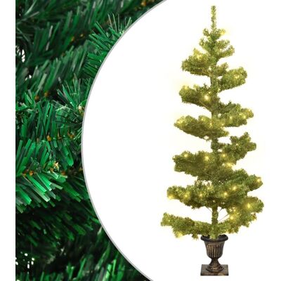 VMP Spiralna choinka z lampkami i stojakiem, zielona, 120 cm, PVC VMP Spiralna choinka z lampkami i stojakiem, zielona, 120 cm, PVC
