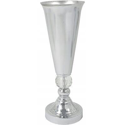 Inny producent Srebrny wazon metalowy wys 34 cm glamour Inny producent Srebrny wazon metalowy wys 34 cm glamour