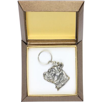Staffordshire Bull Terrier, Staffik, Staffi II - posrebrzany brelok z psem w pudełku ozdobnym, ozdoba torebki, zawieszka do plecaka marki Art-Dog Staffordshire Bull Terrier, Staffik, Staffi II - posrebrzany brelok z psem w pudełku ozdobnym, ozdoba torebki, zawieszka do plecaka marki Art-Dog