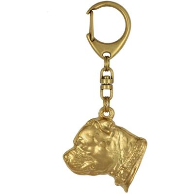 Staffordshire Bull Terrier, Staffik, Staffi II - pozłocony brelok do kluczy z psem, ozdoba torebki, luksusowy dodatek marki Art-Dog Staffordshire Bull Terrier, Staffik, Staffi II - pozłocony brelok do kluczy z psem, ozdoba torebki, luksusowy dodatek marki Art-Dog