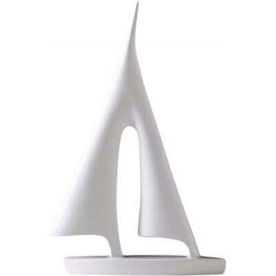 EstiloHome Statuetka na Regaty dla Podróżnika Żeglarza Figurka Ozdobna Biała Żaglówka EstiloHome Statuetka na Regaty dla Podróżnika Żeglarza Figurka Ozdobna Biała Żaglówka